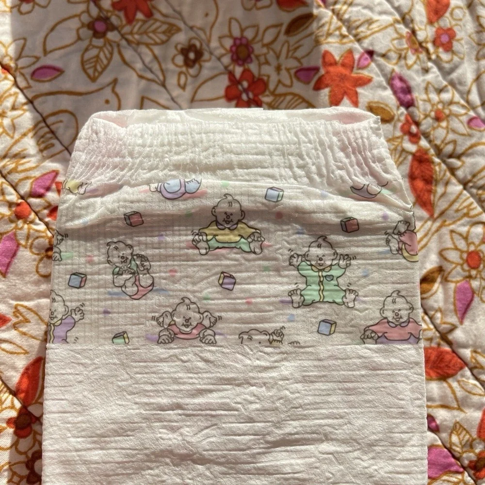 Vintage Huggies Size 3‎ Ultratrim 1993 USA Diapers Baby's Blocks Plastic Print